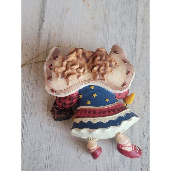 Colorful rustic Angel Banner Moon Star tree ornament Xmas home decor - Picture 7 of 7